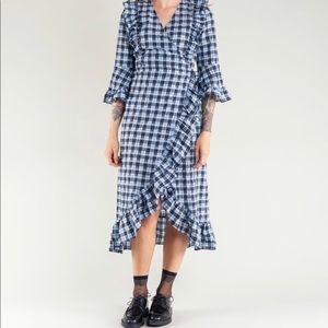 Ganni plaid dress perfect condition